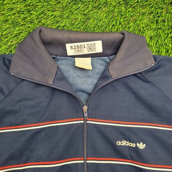 Vintage 90s ADIDAS Trefoil Track Jacket XL 24x25 Cropped Blue - Picture 8 of 14